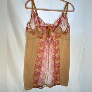 Torrid Pink and Tan Lace Chemise